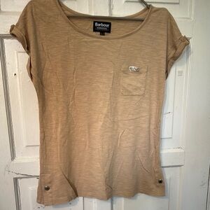 Barbour Women's Beige Short Sleeve Tee